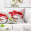 Croquis de rose rouge avec éclaboussures rouges - coussin à imprimé floral-30746074-30746070