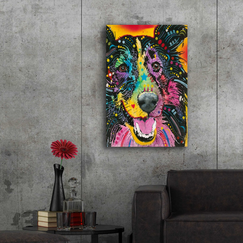 " Smiling Collie " by Dean Russo, 36" H x 24" W x 0.2" D