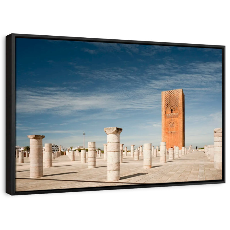 Mosquée marocaine non finie, reproduction sur toile, H 29 po x l 43 po