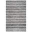 Tapis rayé ivoire / noir en laine / coton touffeté à la main Kenra-1821703549