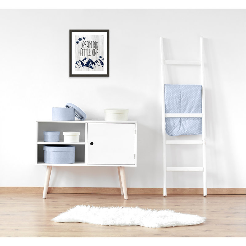 Adhésif décoratif «Dream Big Little One», H 24,5 po x l 20,5 po x P 0,6 po, Encadré plat à grain de bois noir