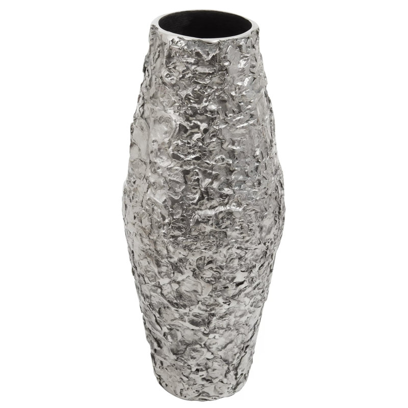 Beric Metal Table Vase, 40cm H x 16cm W x 16cm D, Silver