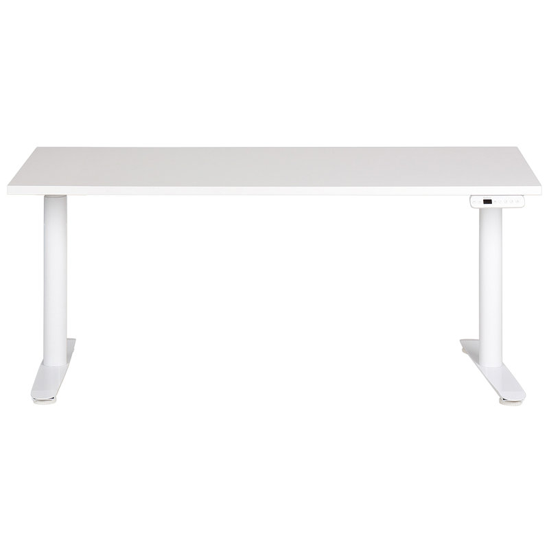 Ashrita Adjustable Metal Base Standing Desk, 119cm H x 160cm W x 72cm D, White, White