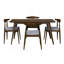Ensemble de salle à manger 5 pièces 1 table 4 chaises, structure en bois d'hévéa, plateau en faux bois, rétro - élégant pour la cuisine et la salle à manger familiale-1901805710