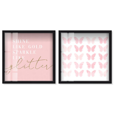 Ensemble de paire de papillons roses pastel par Art Remedy