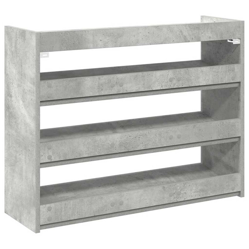 12 Pair Shoe Rack, Concrete Oak
