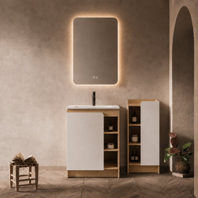 Meubles-lavabos modernes (comprend le meuble et le lavabo) - Rangement en bois de 61 cm