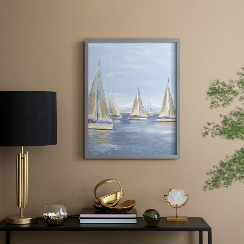 NAUTICAL Series X, reproduction encadrée - bois massif, Gris, H 21 po x l 17 po