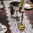 Removable rectangular table flag with lace woven table flag