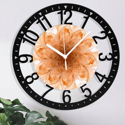 Horloge murale ronde en fer 10 po avec mouvement à quartz silencieux, chiffres arabes, impression UV