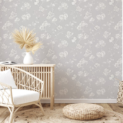 Sun-Bleached Floral Peel and Stick Wallpaper