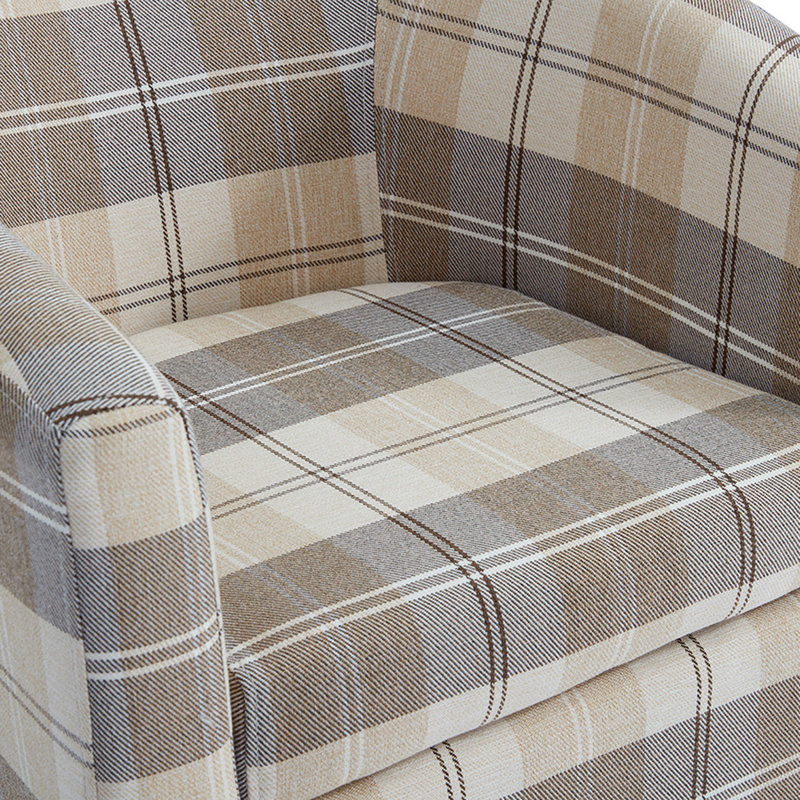 Alamdaar Bucket Chair, Tartan, Beige