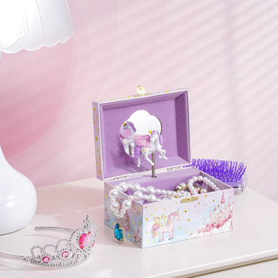 Coffret musical à bijoux pour petites filles, avec poupée licorne tournante, cadeau idéal pour les enfants de 3 à 8 ans, cadeau de Noël ou de fêtes.