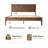 King Size Solid Wood Bed Frame with Headboard & Footboard Platform Bed, 12 Strong Slatted Base, Metal Legs, No Box Spring Needed, Easy Assembly, Anti-Slip & Noise-Free, Walnut Finish-1172597959-1172597955