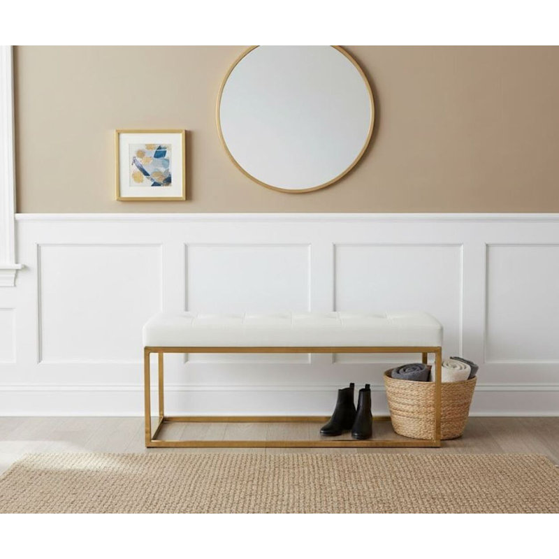 Banc rembourré très grand, Blanc