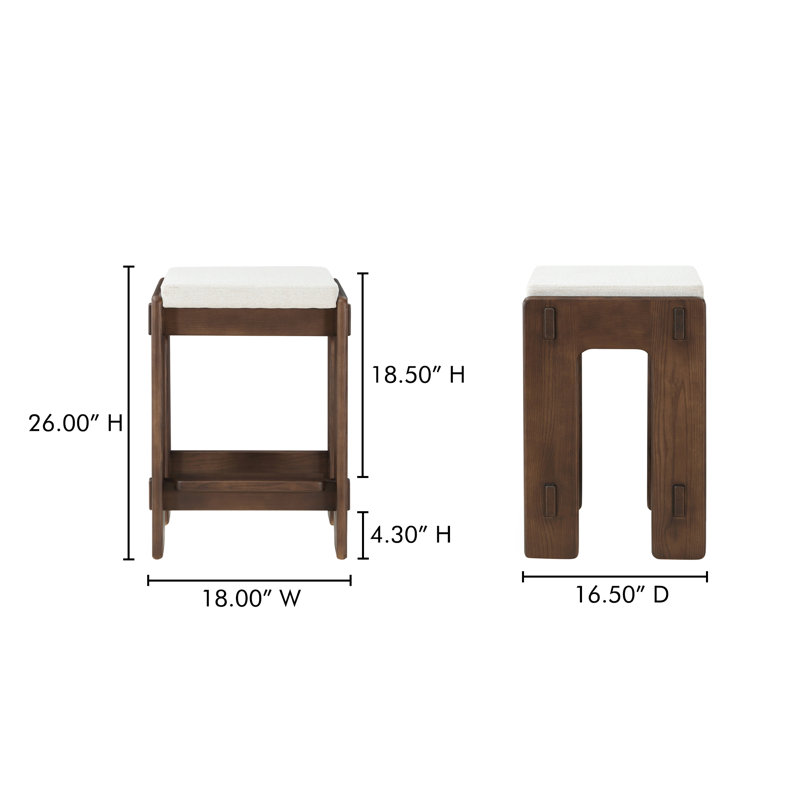 Ashby Counter Stool Walnut Stained Ash Beige