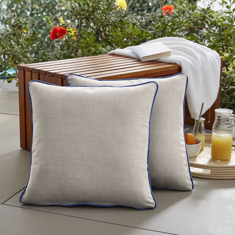 Housse et insert de coussin extérieur d'extérieur, 16 po x 1 po, Silver/Blue