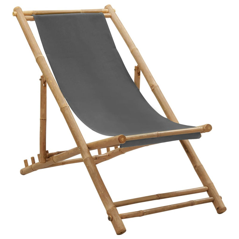 Downey Reclining Deck Chair, Dark Gray