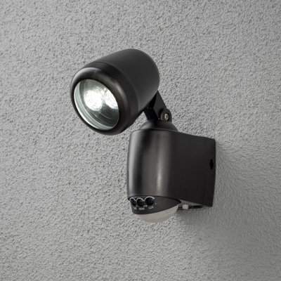 Prato Matte Black 20.5cm H Battery Powered Integrated LED Outdoor Armed Sconce