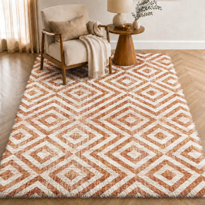 Tapis géométrique Dream Shag ADS733, lavable à la machine de qualité supérieure