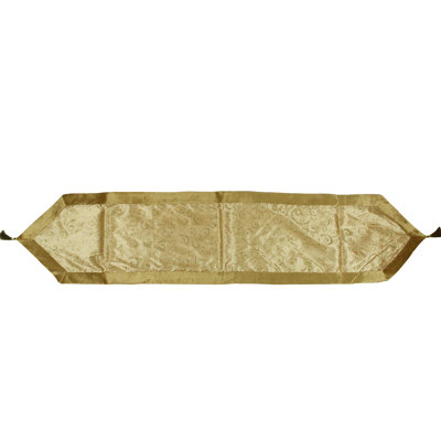 72" Glitter Swirl Christmas Table Runner with Velveteen Trim