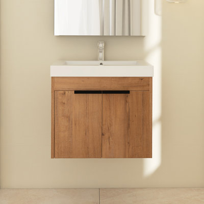 Ensemble de meuble-lavabo simple 23,9 po avec plateau en résine Taziya