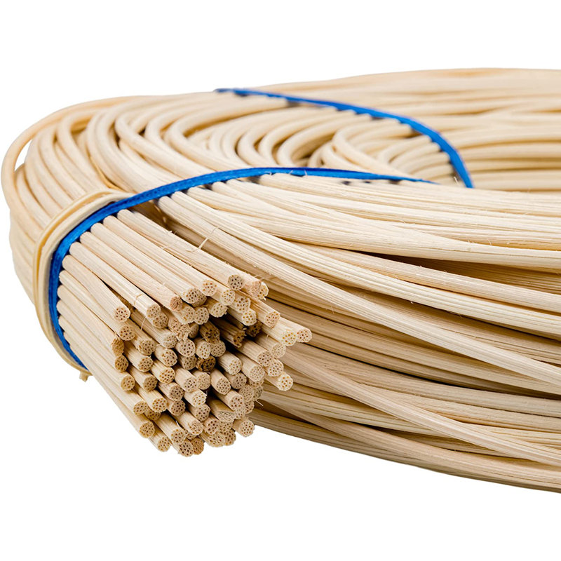 #2-2 mm Round Reed | 1 Pound Coil | Rattan Reed for Basket Weaving and Wicker Furniture Making