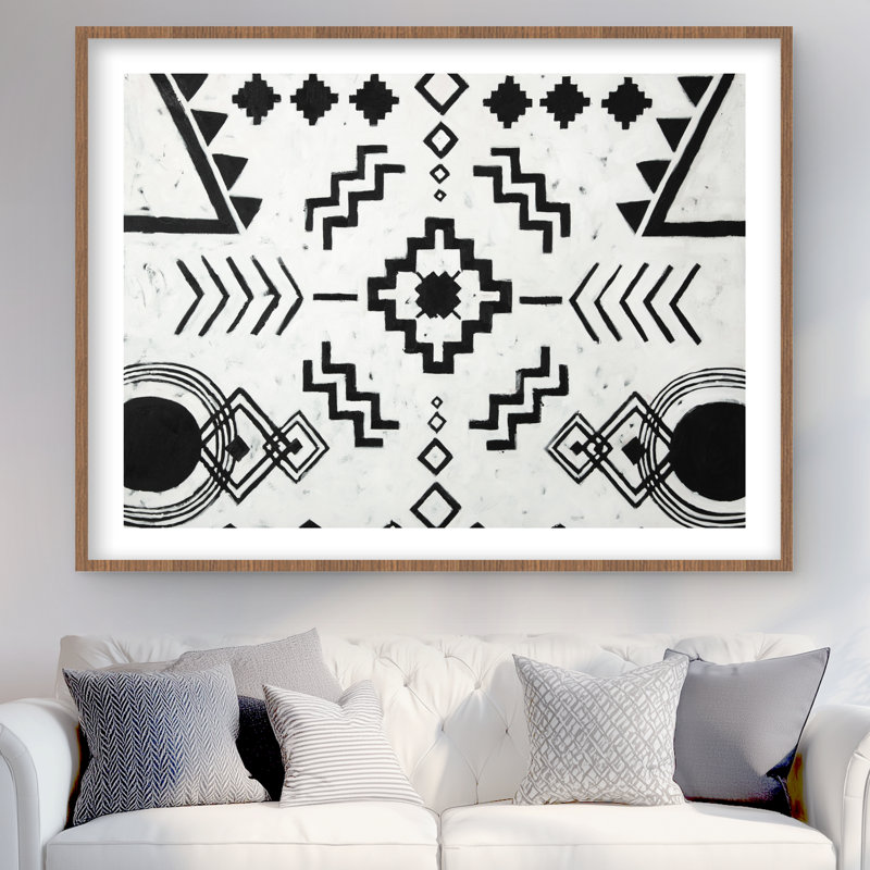 Ethnic Patterns - Bohemian White Framed Matted Print Decor
