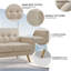 Fauteuil d'appoint avec revêtement en lin Janeil-498589571