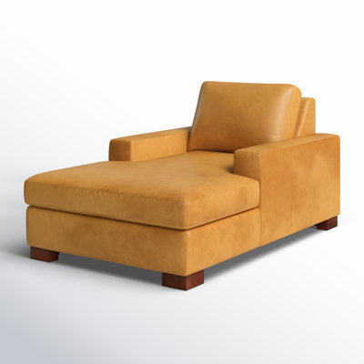 Jonie Genuine Leather Chaise by Joss & Main