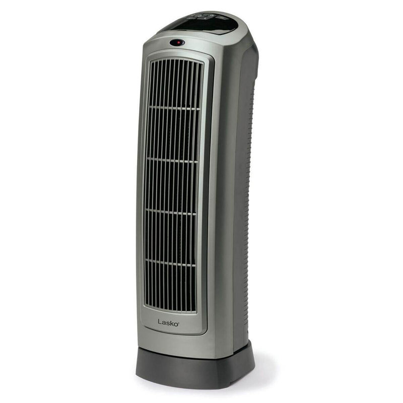 Lasko 1500 Watt 11000 BTU Electric Tower Space Heater with Adjustable Thermostat and with Digital Display