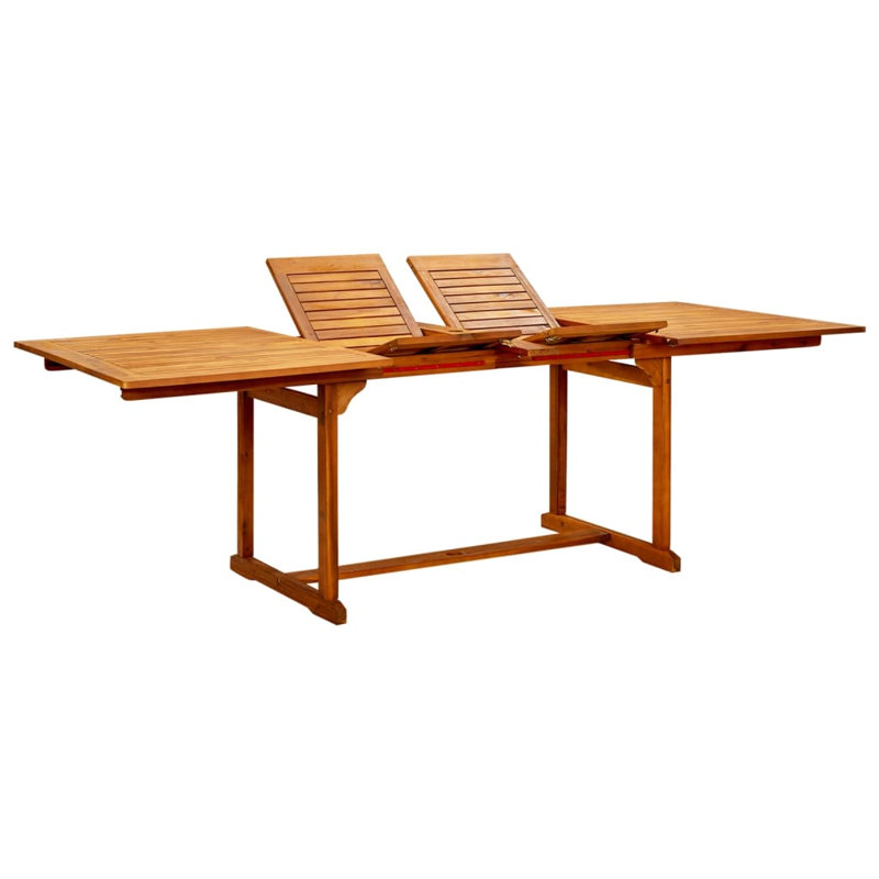Thorsby Rectangular Acacia Extendable Outdoor Dining Table With Umbrella Hole , 150cm cm W 100cm cm D
