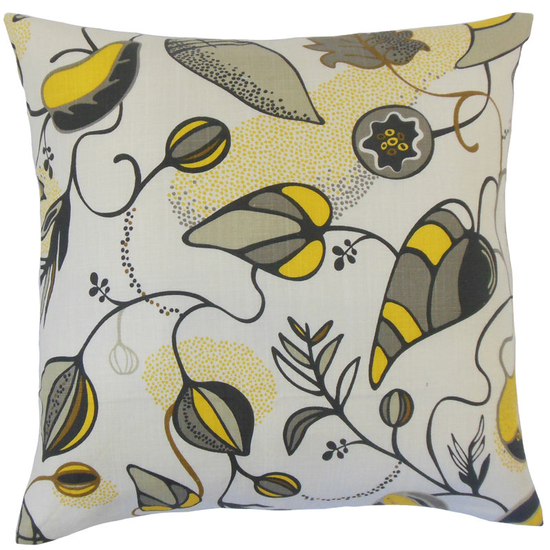 Coussin en coton qiana, Vert, H 20 po x l 20 po