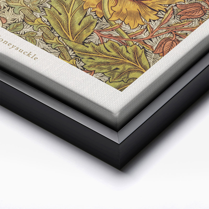 William Morris - Chèvrefeuille n ° 4, Cadre noir, Canevas, H 11 po x l 14 po