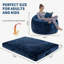 Fauteuil à billes convertible 4 en 1 pour adultes - Canapé surdimensionné en flanelle avec mousse à mémoire de forme et housse amovible, grand canapé confortable-2102996923