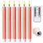 Bougies à DEL cannelées cannelées cannelées sans fil, télécommande, bouton marche / arrêt, à piles, paquet de 6-878360791