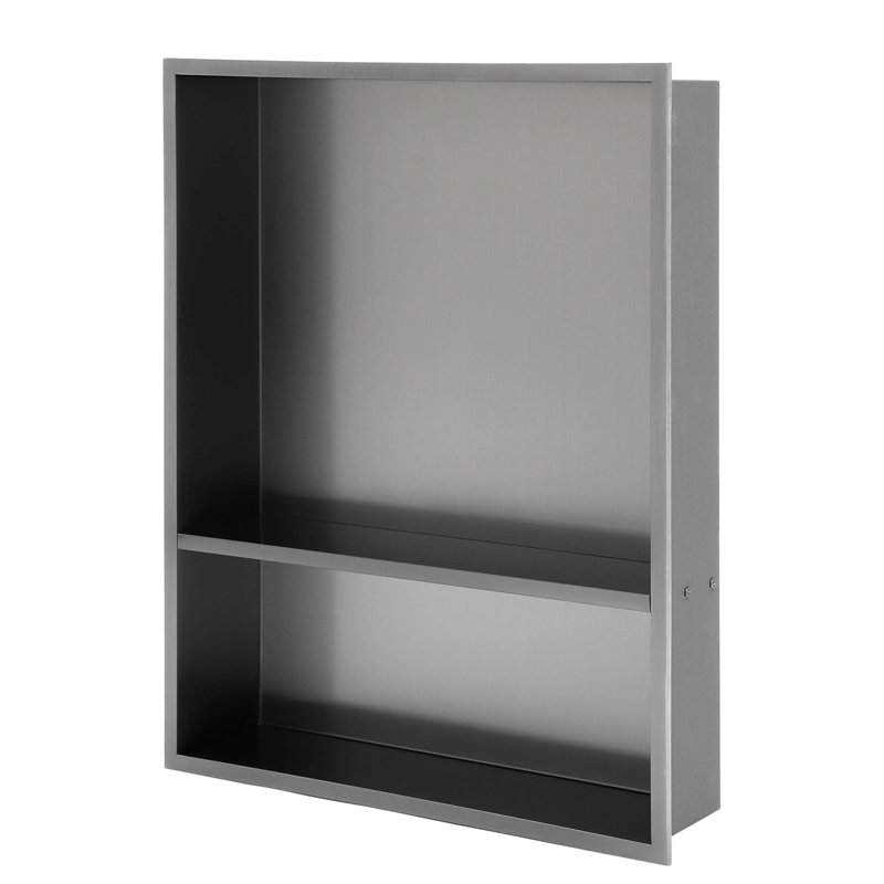 Double tablette de niche en acier inoxydable 21 "X 17", Bronze industriel-noir