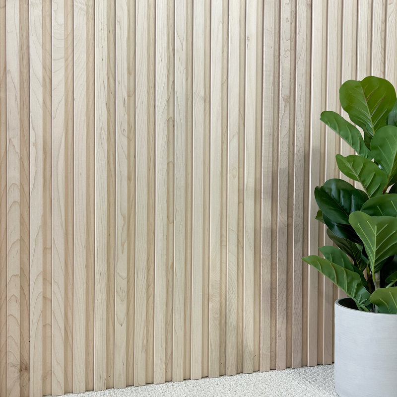 Panneaux muraux à lattes 5,5 po x 72 po en bois brut (paquet de 4), Érable, 72"
