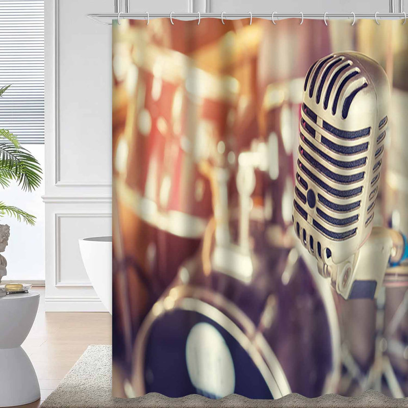 Microphone studio tambour de style rétro avec 12 crochets, 72" L x 72" W