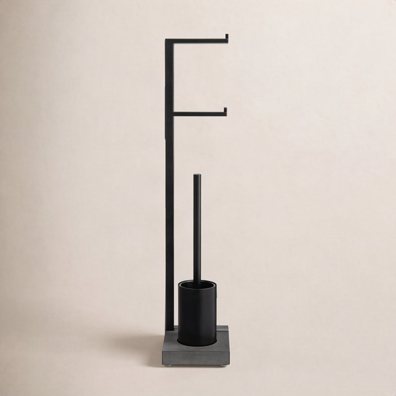 Ensemble de porte-papier hygiénique sur pied Menoto - noir