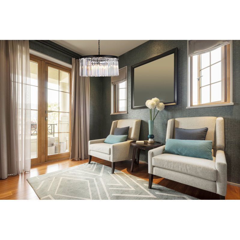 Yazmin 8 - Light Crystal Pendant, Clear, Matte Black