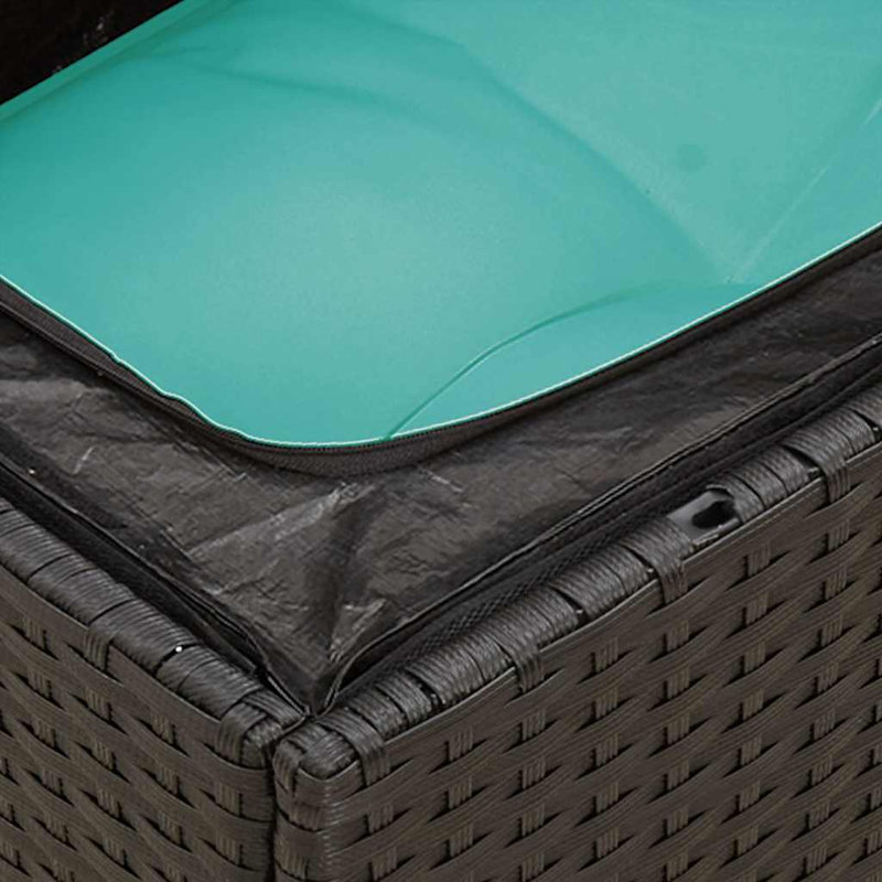  Ensemble de canapé de patio 11 pièces avec coussins en rotin de polyester noir