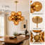 Chandelle sphérique spoutnik moderne à 10 lumières à intensité variable