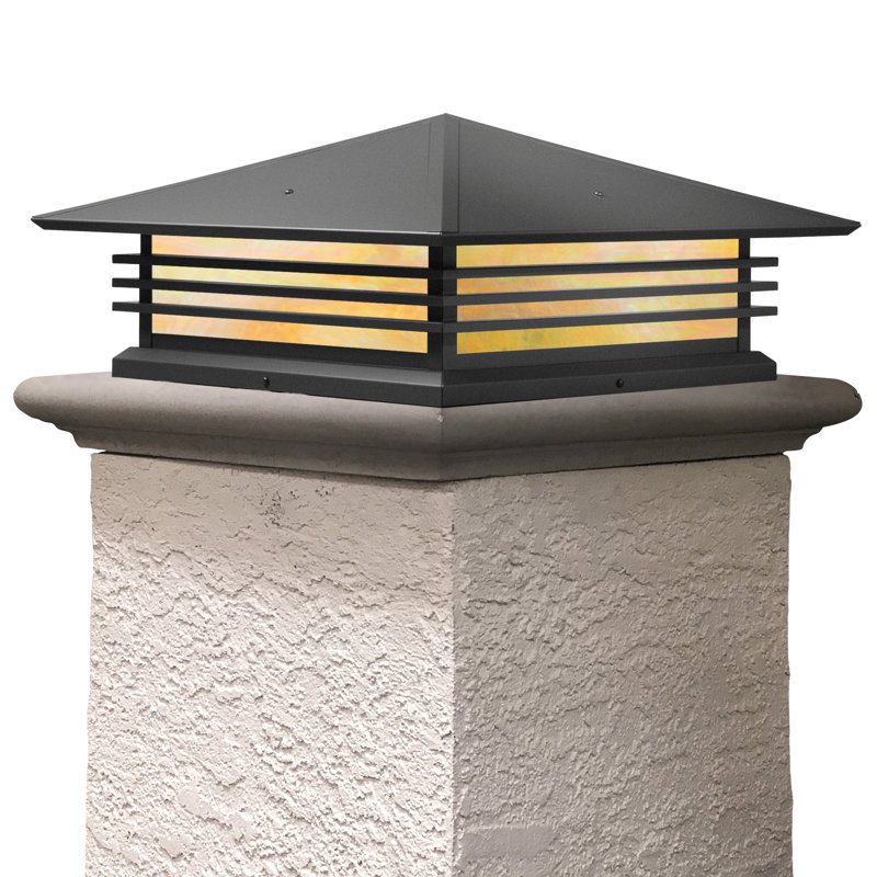 Abston Pier Mount Light, Wispy White, 9.5" H x 21" W x 21" D, Textured Black