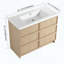 Meuble-lavabo autoportant de 42 pouces avec lavabo en résine et 2 portes d'armoire à fermeture en douceur-382692765