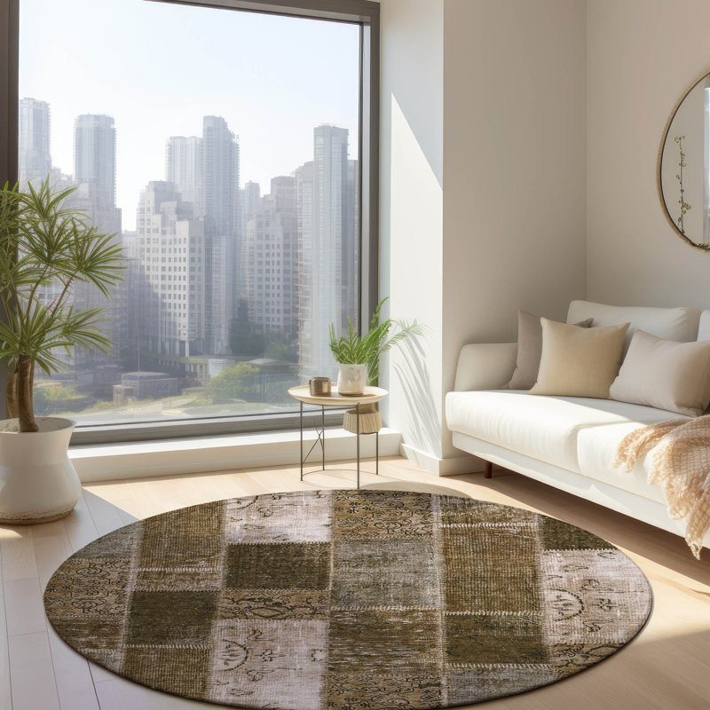 Patchwork Indoor / Outdoor Rug, Round 8'
