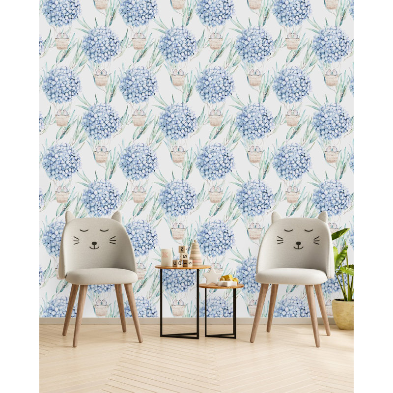 Papier peint floral, L 124,8 po x l 25 po