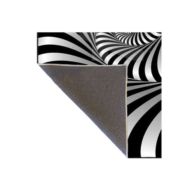 Tapis décoratif à motif zébré entrelacé lavable à la machine, Sous-tapis rond 3 pi 3 po inclus