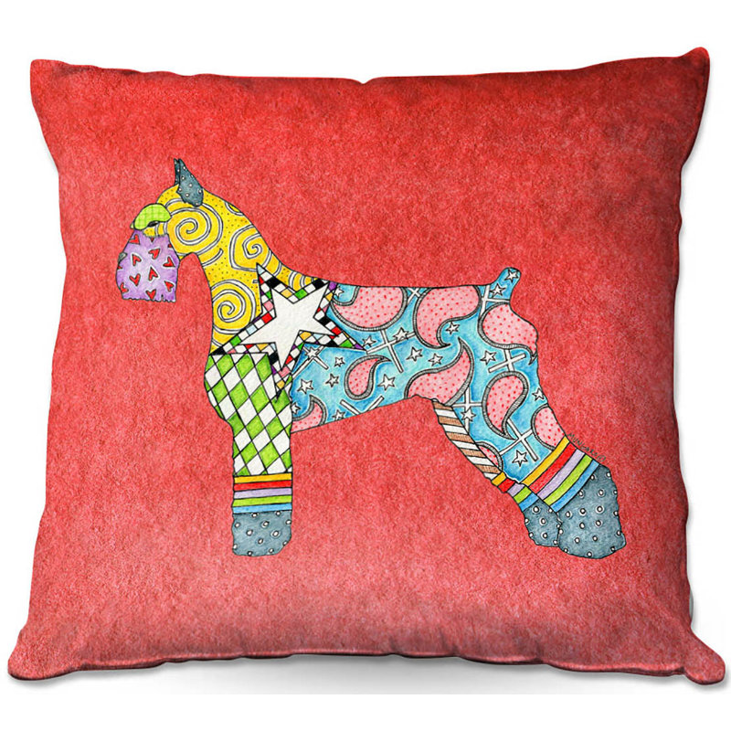  Coussin Couch Giant Schnauzer, 16 po x 16 po, Melon d'eau