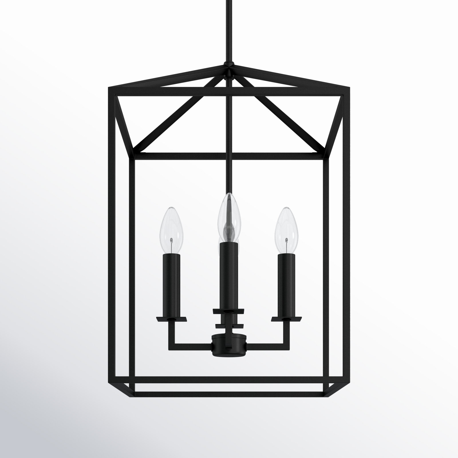 Ellis 4 - Light Dimmable Lantern Chandelier, 18.5" H x 12.25" W x 12.25" D, No, Midnight Black
